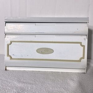 Vintage Ekco Unlimited White Metal Saran Wrap Tin Foil Paper Towel Dispenser